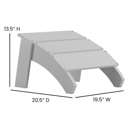 BLNK Sawyer All-Weather Poly Resin Wood Adirondack Chairs with Foot Rests Set of 2 - White