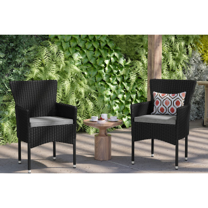 BLNK - Maxim Modern Wicker Patio Arm Chairs Set of 2