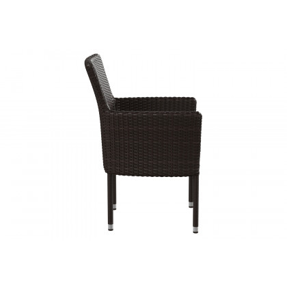 BLNK Maxim Modern Wicker Patio Arm Chairs Set of 2 - Espresso/Cream