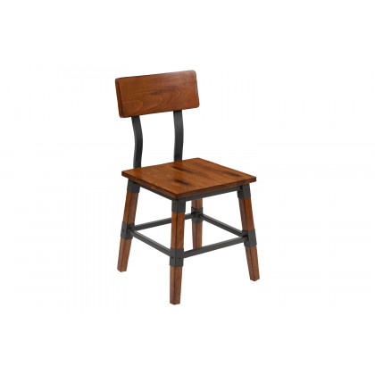 BLNK - Jackson Wood Rustic Antique Walnut Industrial Dining Chair 2 Pack