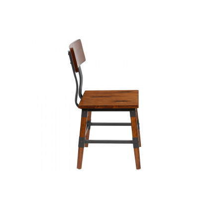 BLNK - Jackson Wood Rustic Antique Walnut Industrial Dining Chair 2 Pack