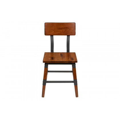 BLNK - Jackson Wood Rustic Antique Walnut Industrial Dining Chair 2 Pack