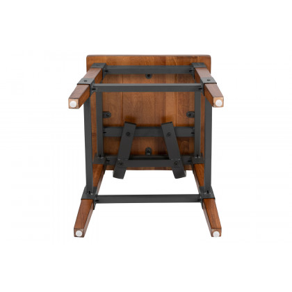 BLNK - Jackson Wood Rustic Antique Walnut Industrial Dining Chair 2 Pack