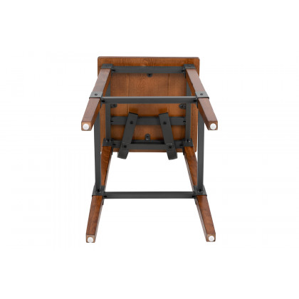 BLNK - Jackson Rustic Antique Walnut Industrial Wood Dining Bar Stool 2 Pack