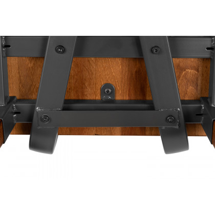 BLNK - Jackson Rustic Antique Walnut Industrial Wood Dining Bar Stool 2 Pack