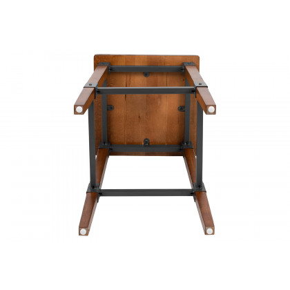 BLNK - Jackson Wood Rustic Antique Walnut Industrial Dining Backless Bar Stool 2 Pack