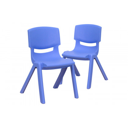 BLNK Whitney Plastic Stackable School Chair 2 Pack - Blue, 12"H Seat