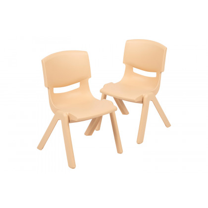 BLNK Whitney Plastic Stackable School Chair 2 Pack - Natural, 12"H Seat
