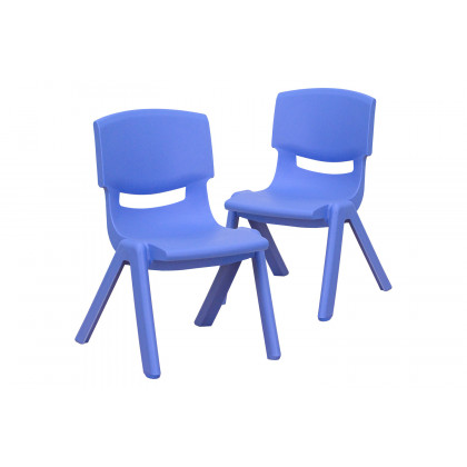 BLNK Whitney Plastic Stackable School Chair 2 Pack - Blue, 10.5"H Seat