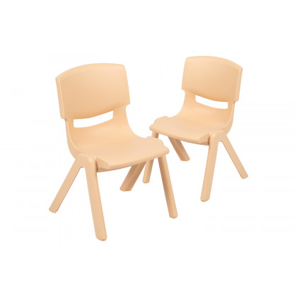 BLNK Whitney Plastic Stackable School Chair 2 Pack - Natural, 10.5"H Seat