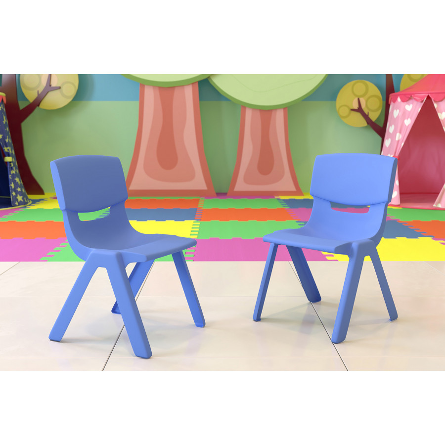 BLNK Whitney Plastic Stackable School Chair 2 Pack - Blue, 13.25"H Seat