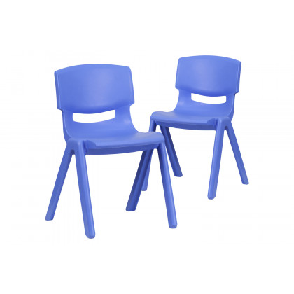 BLNK Whitney Plastic Stackable School Chair 2 Pack - Blue, 13.25"H Seat
