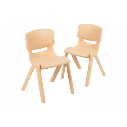 BLNK Whitney Plastic Stackable School Chair 2 Pack - Natural, 13.25"H Seat