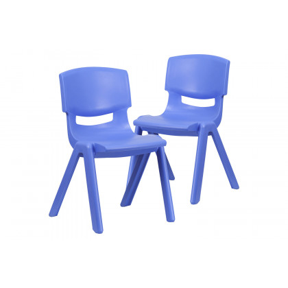 BLNK Whitney Plastic Stackable School Chair 2 Pack - Blue, 15.5"H Seat