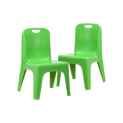 BLNK Whitney Plastic Stackable School Chair with Carrying Handle 2 Pack - Green