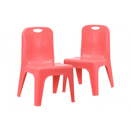 BLNK Whitney Plastic Stackable School Chair with Carrying Handle 2 Pack - Red