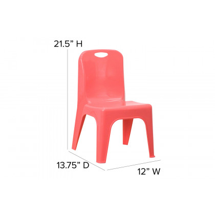 BLNK Whitney Plastic Stackable School Chair with Carrying Handle 2 Pack - Red