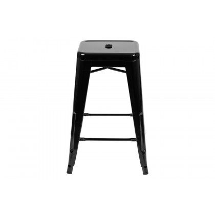 BLNK Cierra Metal Counter-Height Indoor Bar Stool Set of 4 - Black