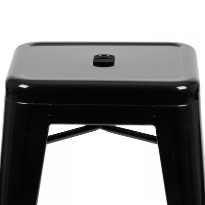 BLNK Cierra Metal Counter-Height Indoor Bar Stool Set of 4 - Black