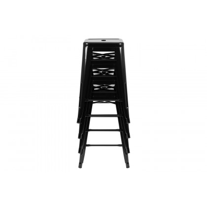 BLNK Cierra Metal Counter-Height Indoor Bar Stool Set of 4 - Black