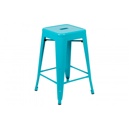 BLNK Cierra Metal Counter-Height Indoor Bar Stool Set of 4 - Teal