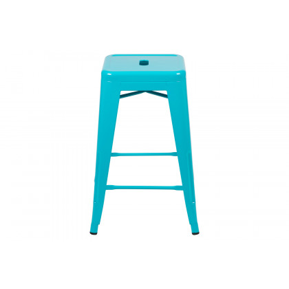 BLNK Cierra Metal Counter-Height Indoor Bar Stool Set of 4 - Teal