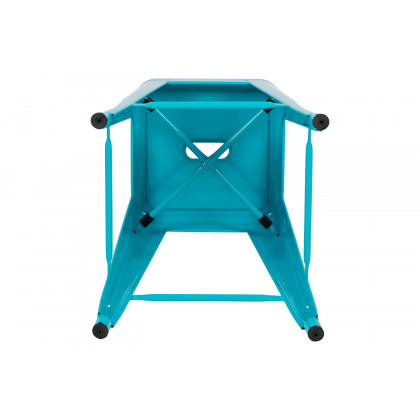 BLNK Cierra Metal Counter-Height Indoor Bar Stool Set of 4 - Teal
