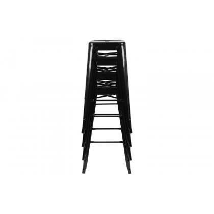 BLNK Cierra Metal Indoor Bar Stool Set of 4 - Black