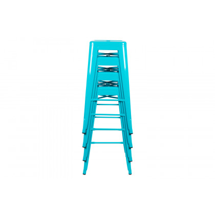BLNK Cierra Metal Indoor Bar Stool Set of 4 - Teal