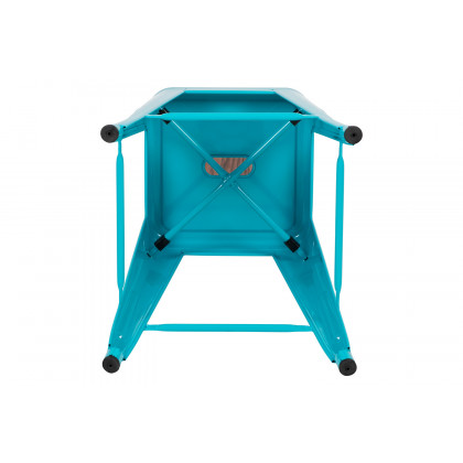 BLNK Cierra Metal Indoor Bar Stool with Wood Seat Set of 4 - Teal
