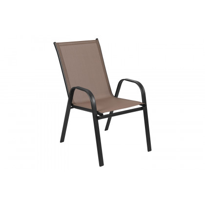 BLNK Brazos Outdoor Stack Chair with Flex Comfort Material and Metal Frame 4 Pack - Brown