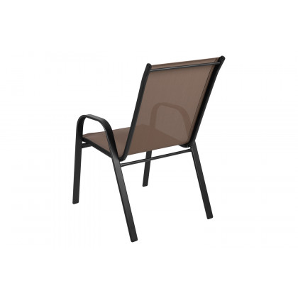 BLNK Brazos Outdoor Stack Chair with Flex Comfort Material and Metal Frame 4 Pack - Brown
