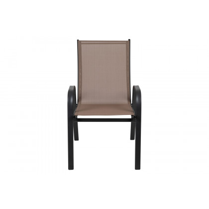 BLNK Brazos Outdoor Stack Chair with Flex Comfort Material and Metal Frame 4 Pack - Brown