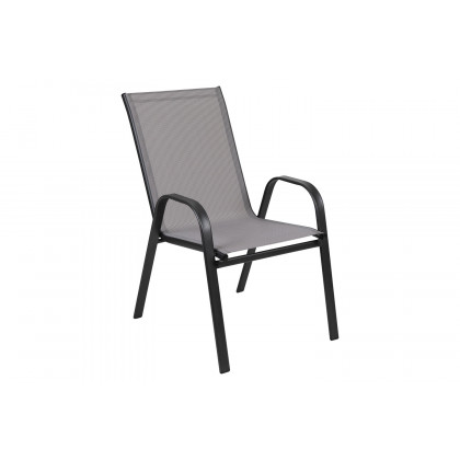 BLNK Brazos Outdoor Stack Chair with Flex Comfort Material and Metal Frame 4 Pack - Gray