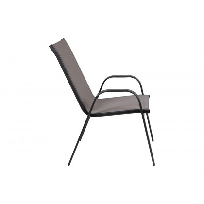 BLNK Brazos Outdoor Stack Chair with Flex Comfort Material and Metal Frame 4 Pack - Gray