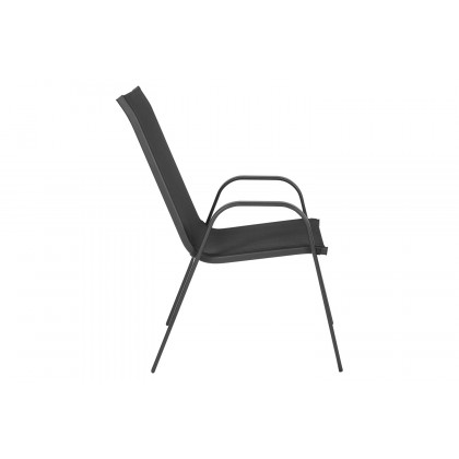 BLNK Brazos Outdoor Stack Chair with Flex Comfort Material and Metal Frame 4 Pack - Black