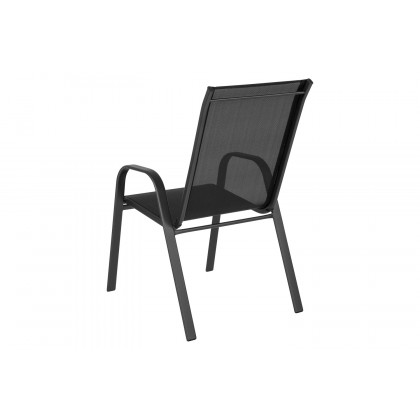 BLNK Brazos Outdoor Stack Chair with Flex Comfort Material and Metal Frame 4 Pack - Black