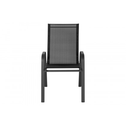 BLNK Brazos Outdoor Stack Chair with Flex Comfort Material and Metal Frame 4 Pack - Black