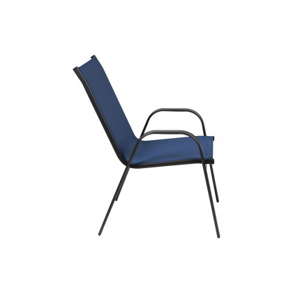 BLNK Brazos Outdoor Stack Chair with Flex Comfort Material and Metal Frame 4 Pack - Navy