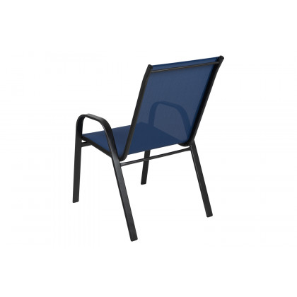BLNK Brazos Outdoor Stack Chair with Flex Comfort Material and Metal Frame 4 Pack - Navy