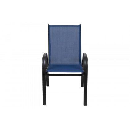 BLNK Brazos Outdoor Stack Chair with Flex Comfort Material and Metal Frame 4 Pack - Navy
