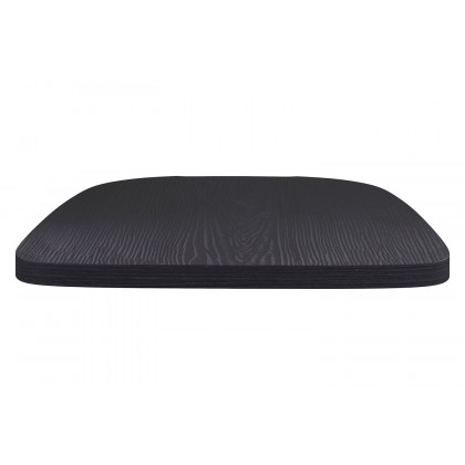 BLNK Perry Poly Resin Wood Seat with Rounded Edges for Colorful Metal Chairs and Stools Set of 4 - Black