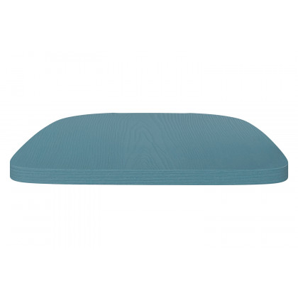 BLNK Perry Poly Resin Wood Seat with Rounded Edges for Colorful Metal Chairs and Stools Set of 4 - Teal/Blue
