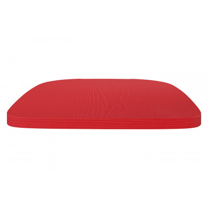 BLNK Perry Poly Resin Wood Seat with Rounded Edges for Colorful Metal Chairs and Stools Set of 4 - Red