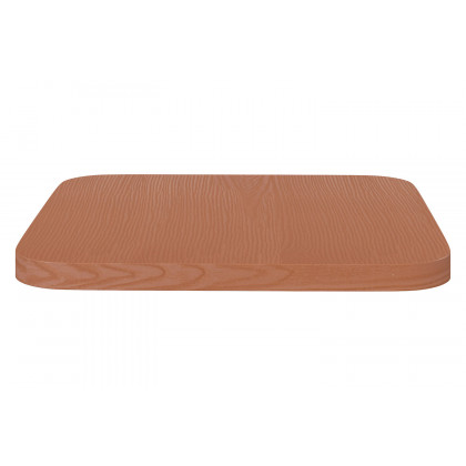 BLNK Perry Poly Resin Wood Seat with Rounded Edges for Colorful Metal Chairs and Stools Set of 4 - Teak