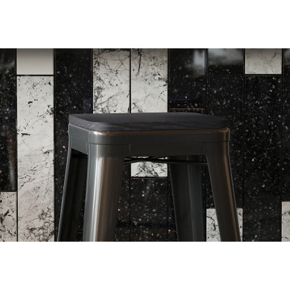 BLNK - Perry Square Poly Resin Wood Seat with Rounded Edges for Colorful Metal Bar Stools