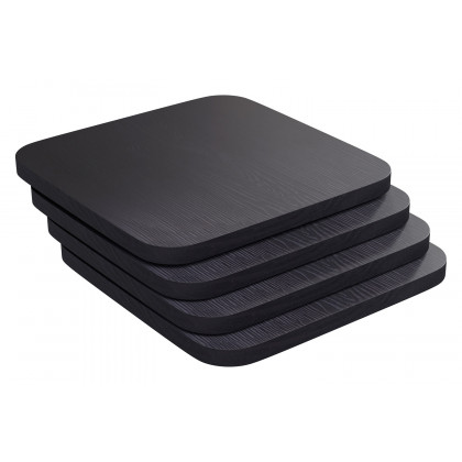 BLNK Perry Square Poly Resin Wood Seat with Rounded Edges for Colorful Metal Bar Stools - Black
