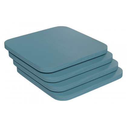 BLNK Perry Square Poly Resin Wood Seat with Rounded Edges for Colorful Metal Bar Stools - Teal/Blue