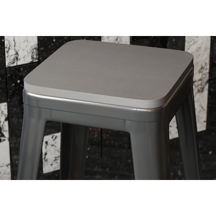 BLNK - Perry Square Poly Resin Wood Seat with Rounded Edges for Colorful Metal Bar Stools