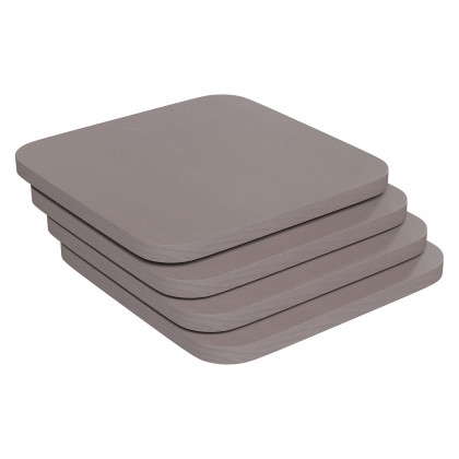 BLNK Perry Square Poly Resin Wood Seat with Rounded Edges for Colorful Metal Bar Stools - Gray